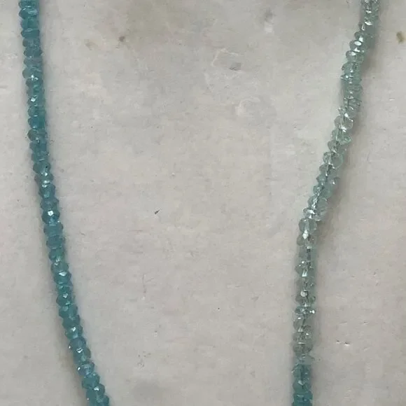 𝅺STERLING SILVER 925 BLUE TOPAZ AMETHYST PERIDOT NECKLACE/EARRINGS SET​​